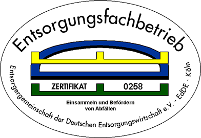 Entsorgungsfachbetrieb Zertifikat 0258 