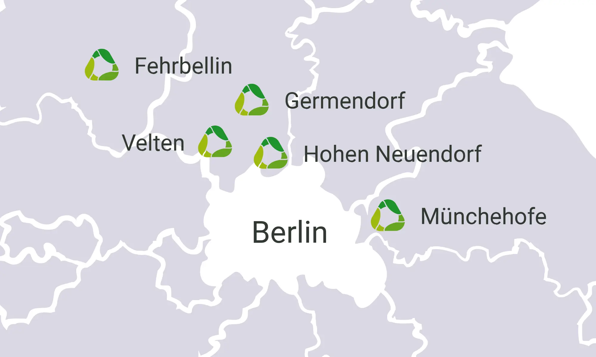 ERV Standorte im Großraum Berlin / Brandenburg: Fehrbellin, Germendorf, Velten, Hohen Neuendorf, Münchehofe